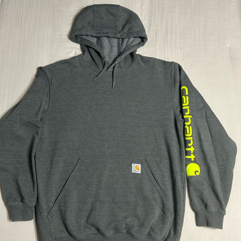 Carhartt Men's Charcoal Hoodie - Picture 1 of 4